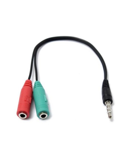 Adaptador Jack 3.5mm  auricular + Microfono m/h-h / ps4 / smartphones / cca-417 Negro