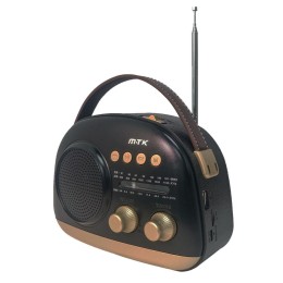 Radio portatil Am-Fm Bluetoothh 5.4 con Antena TR9438 / Altavoz externo / 1200Mah / Negro / Mayou / 0954382